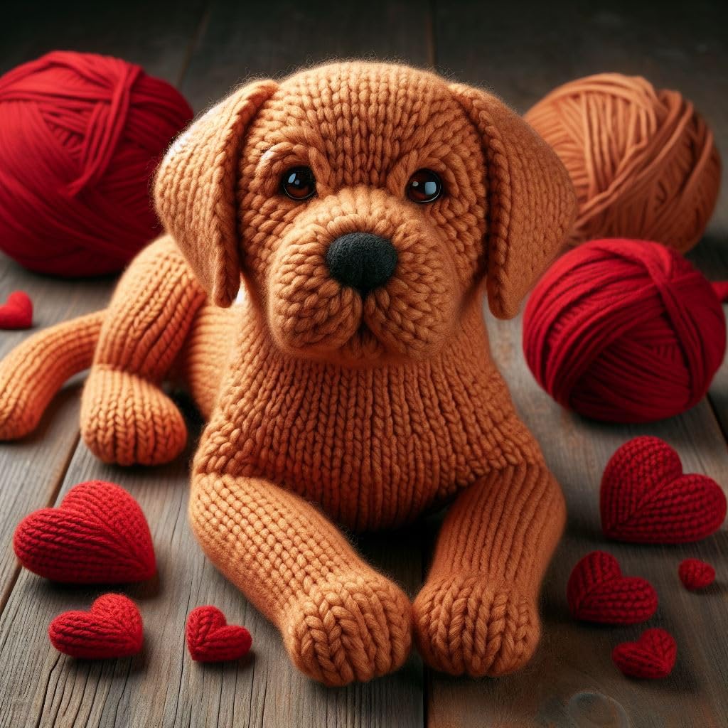 Fox Red Lab Knitted Card