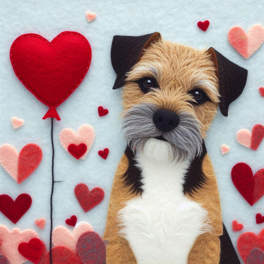 Felt Border Terrier Card
