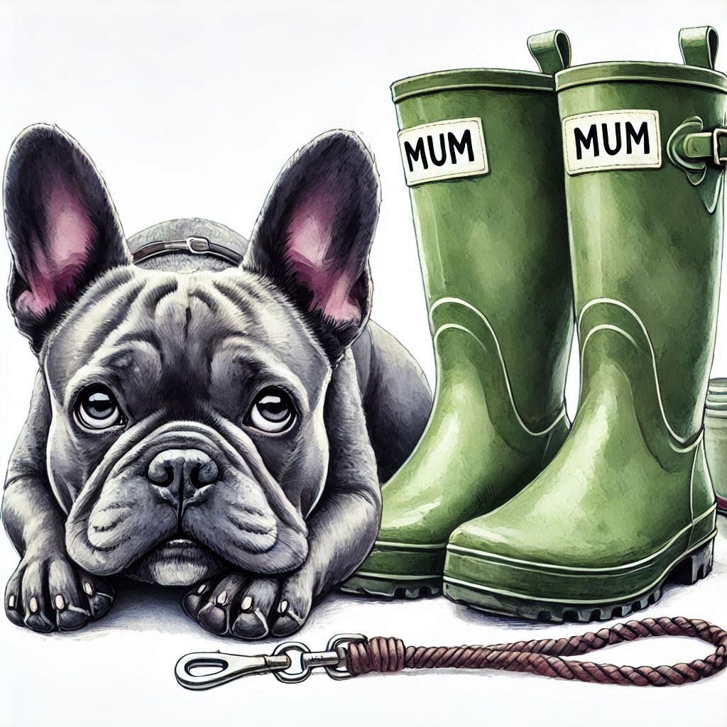 Grey French Bulldog Mothering Sunday Card