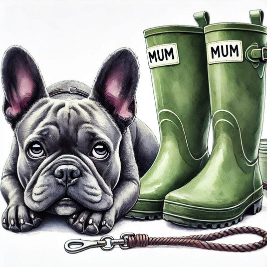 Grey French Bulldog Mothering Sunday Card