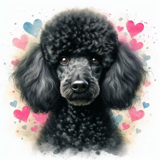 Black Poodle Greeting Card