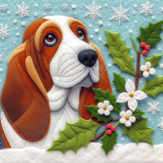 Basset Hound Christmas Card