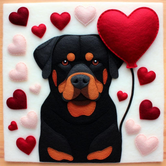 Felt Rottweiler Card