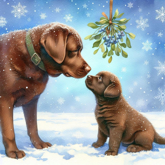 Chocolate Lab Christmas Card