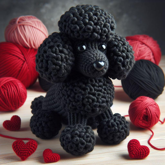 Knitted Poodle Valentine Card
