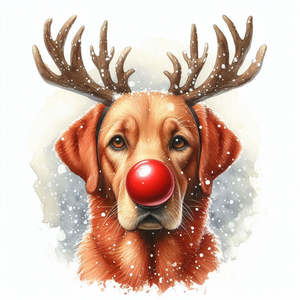 Fox Red Lab Christmas Card