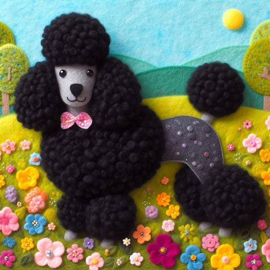 Black Poodle Birthday Card