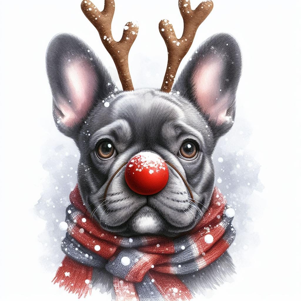 Grey Frenchie Christmas Card Pack