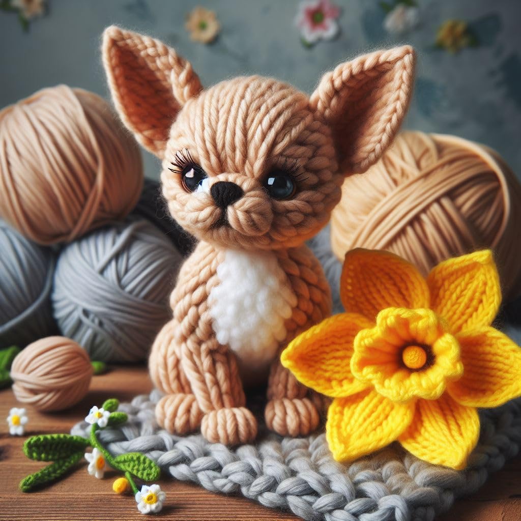 Chihuahua Daffodil Card