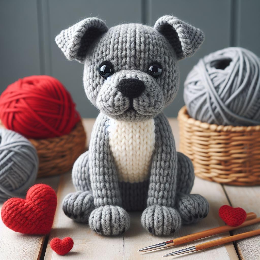 Knitted Staffy Card