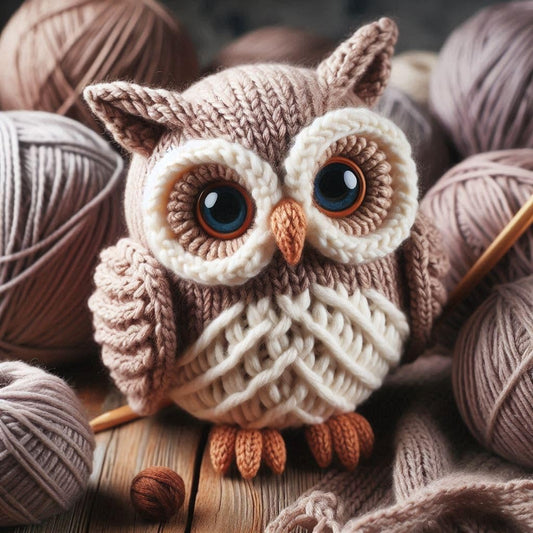 Knitted Owl Blank Card