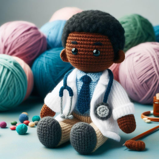 Knitted Doctor Get Well Soon Card
