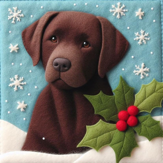 Chocolate Lab Christmas Card