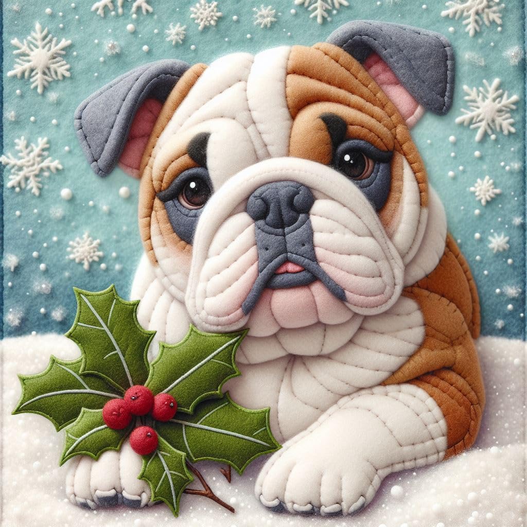 Bulldog Christmas Card