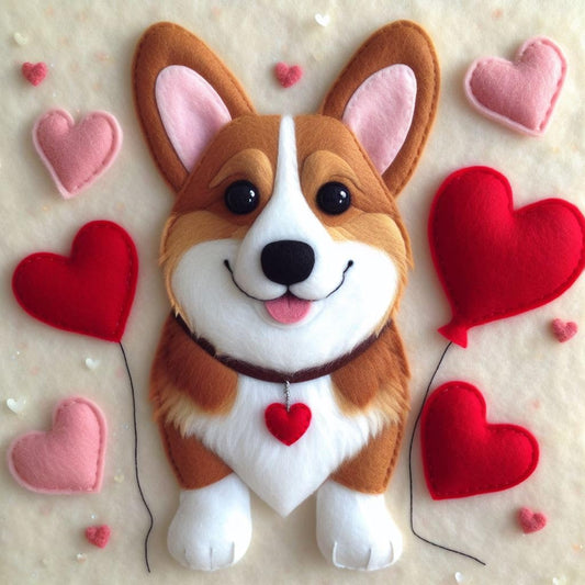 Corgi Felt Card