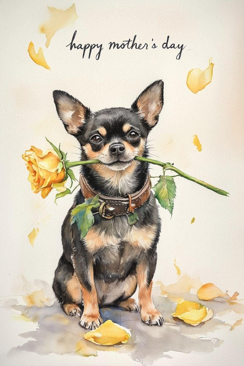 Black Chihuahua Mothering Sunday Card