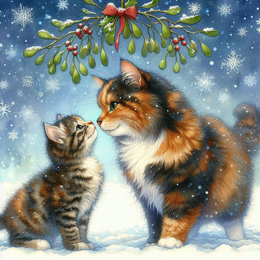 Cat Mistletoe Cards