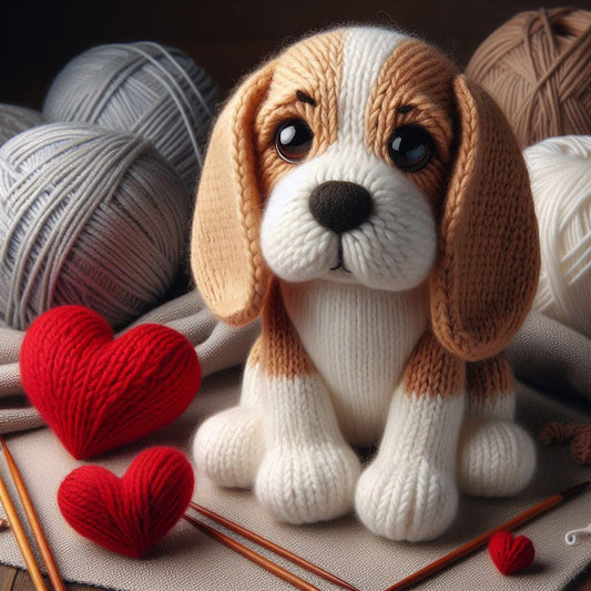 Knitted Beagle Card