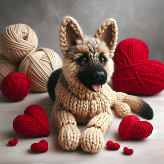 Knitted German Shepherd Card
