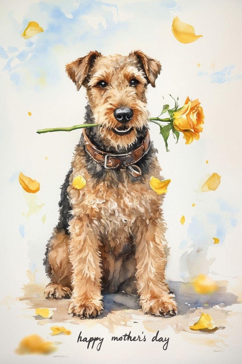 Airedale Terrier Mothering Sunday Card