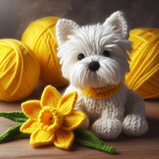 Westie Daffodil Card