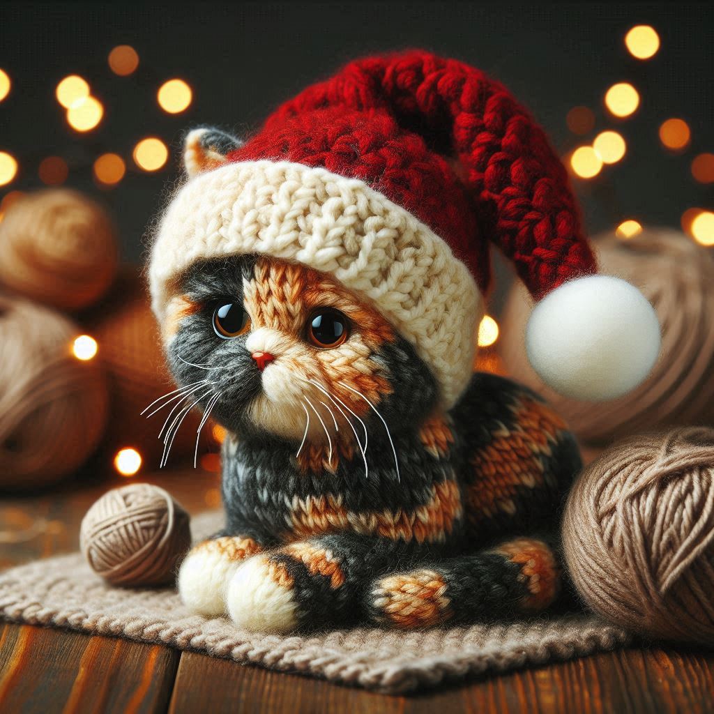 Tortoiseshell Cat Christmas Card