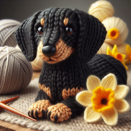 Dachshund Daffodil Birthday Card