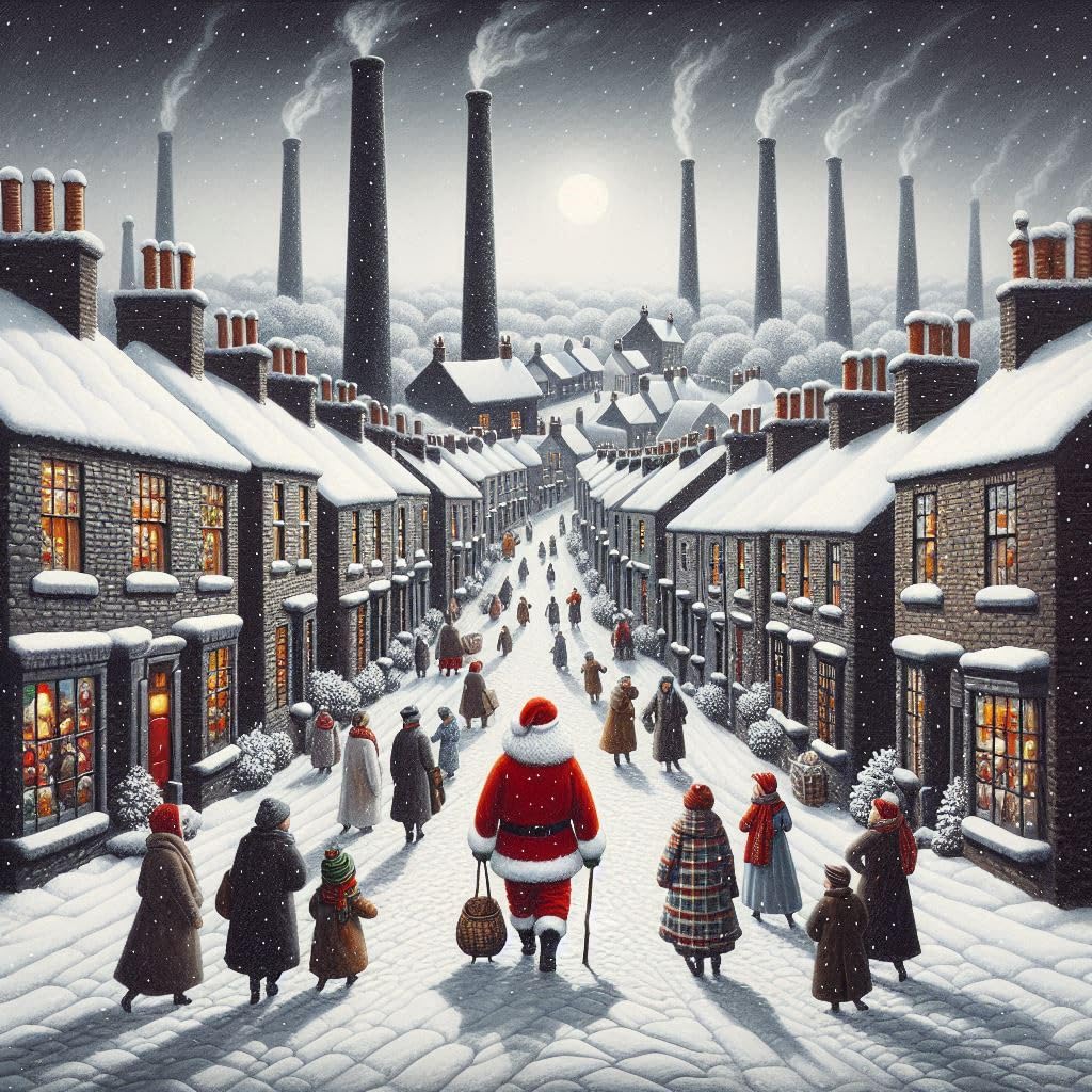 Father Christmas Lowry Christmas Card