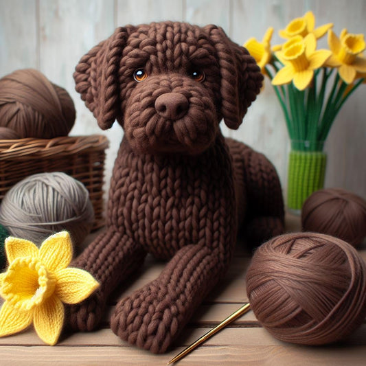 Chocolate Lab Daffodil Card