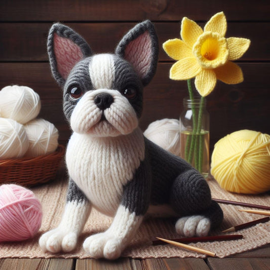 Boston Terrier Daffodil Card