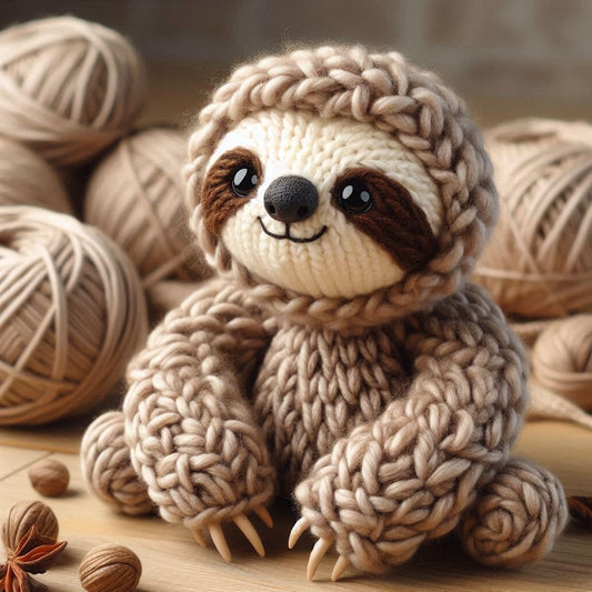 Knitted Sloth Blank Card