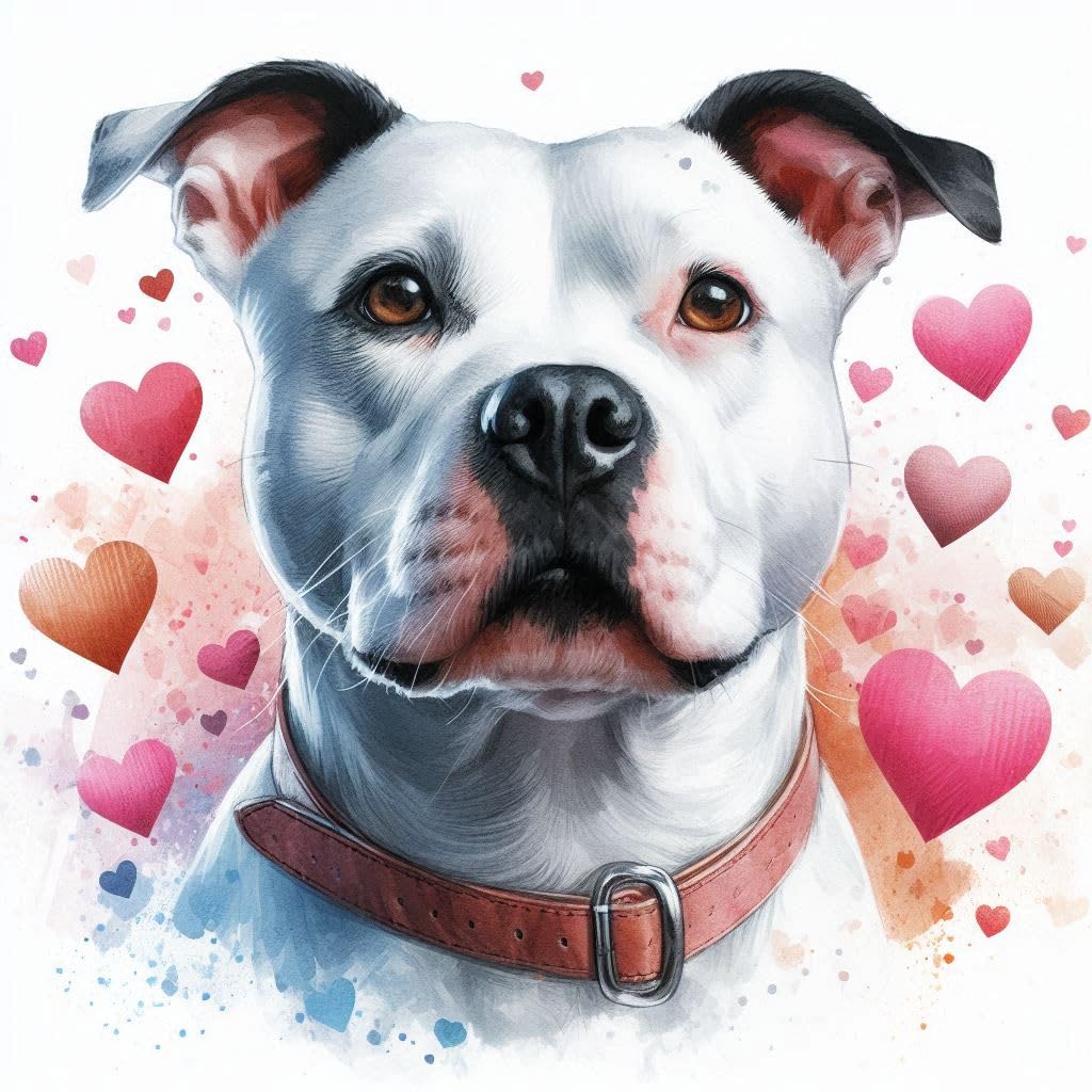 Staffy Valentines Card