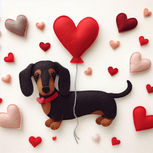 Felt Dachshund Card