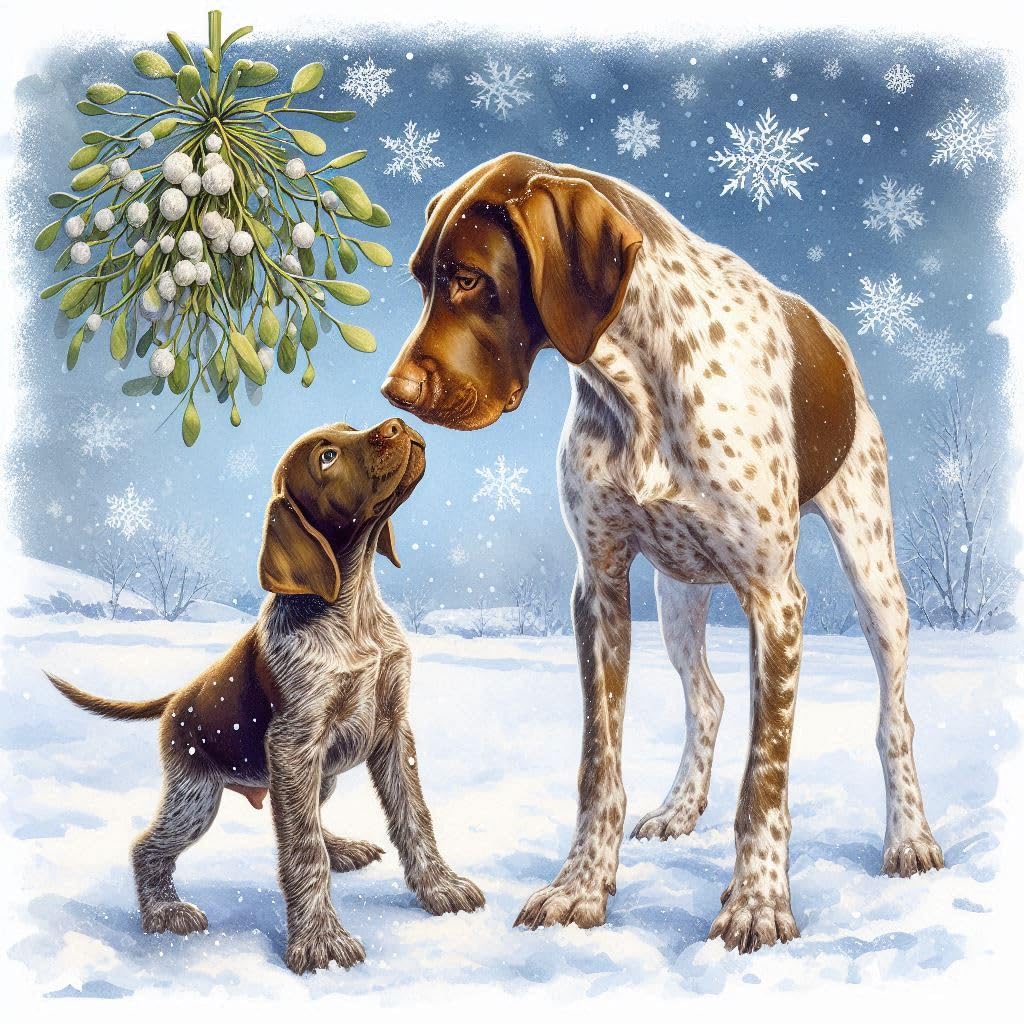 German Pointer Christmas Card