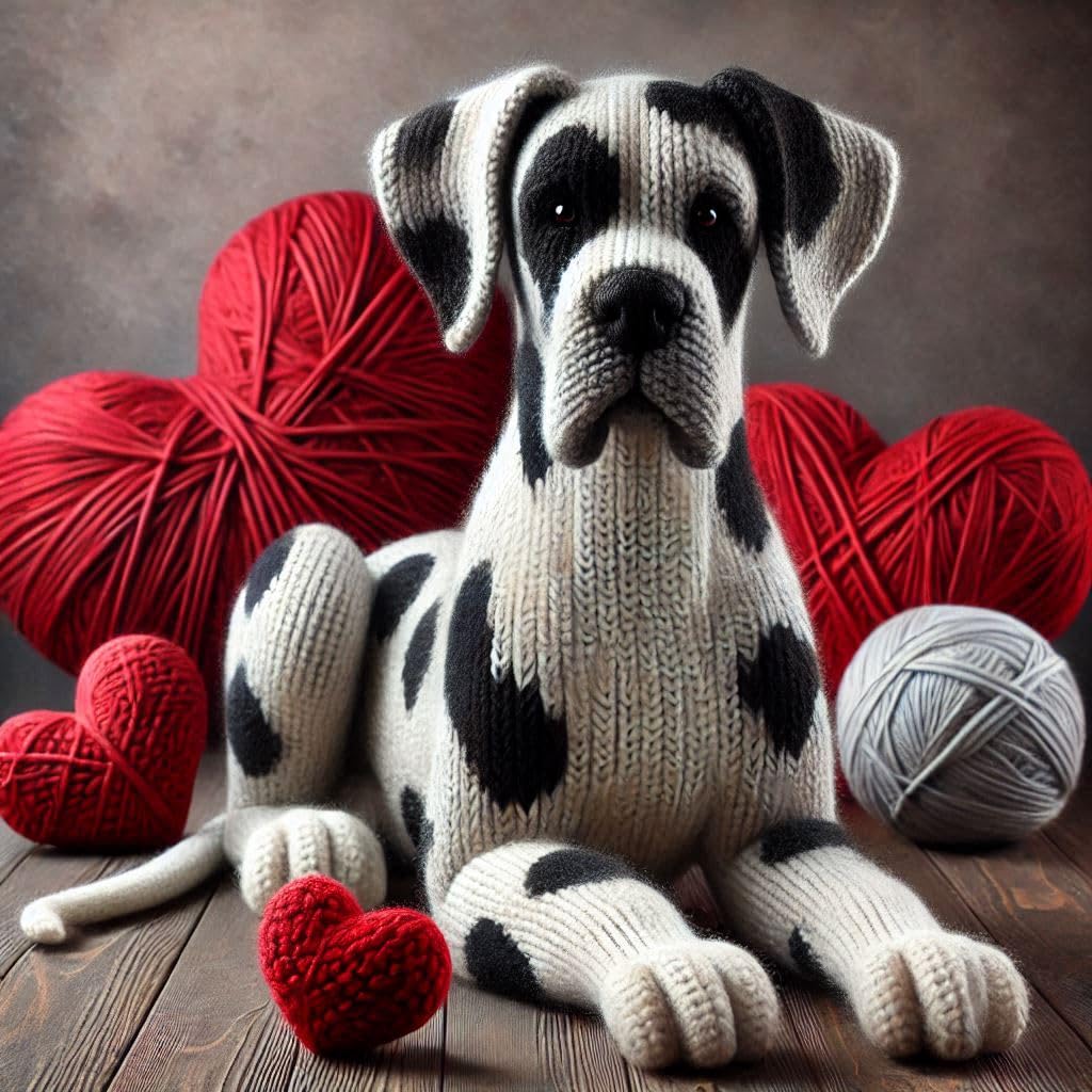 Knitted Great Dane Card
