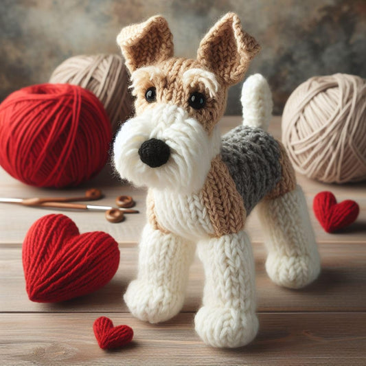 Knitted Fox Terrier Card