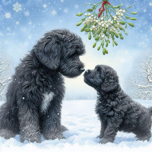Pack of Black Cockapoo Christmas Cards