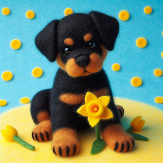 Rottweiler Daffodil Card