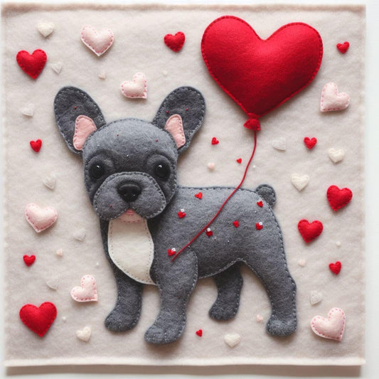 Grey Frenchie Greeting Card