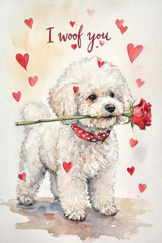 Bichon Frise Valentine Card