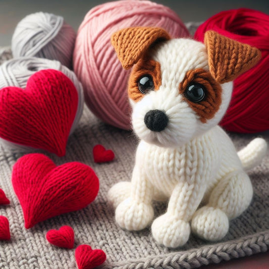 Knitted Jack Russell Card