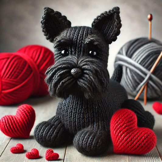 Knitted Scottish Terrier Card