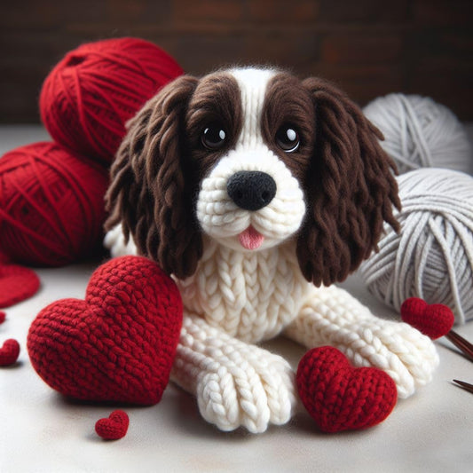 Knitted Springer Spaniel Card