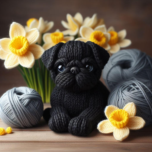Pug Daffodil Card