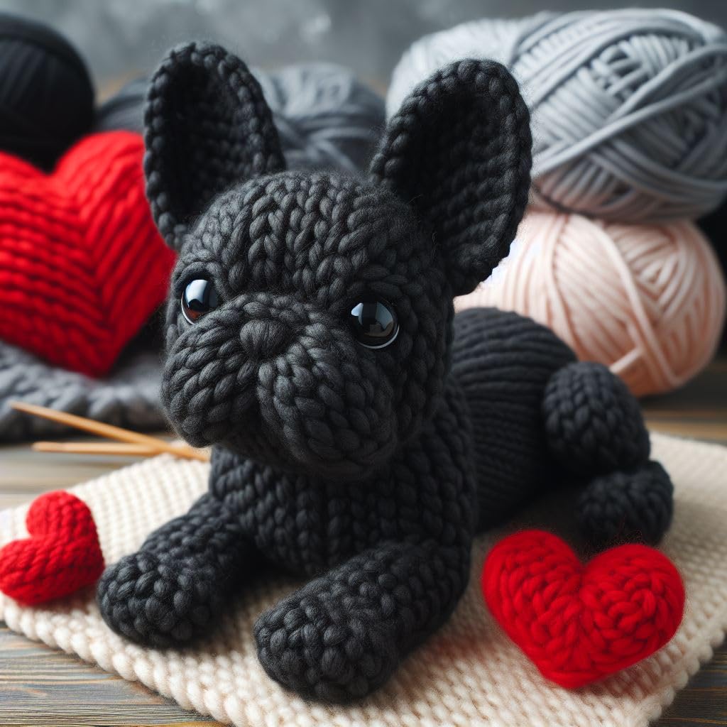 Knitted Frenchie Card