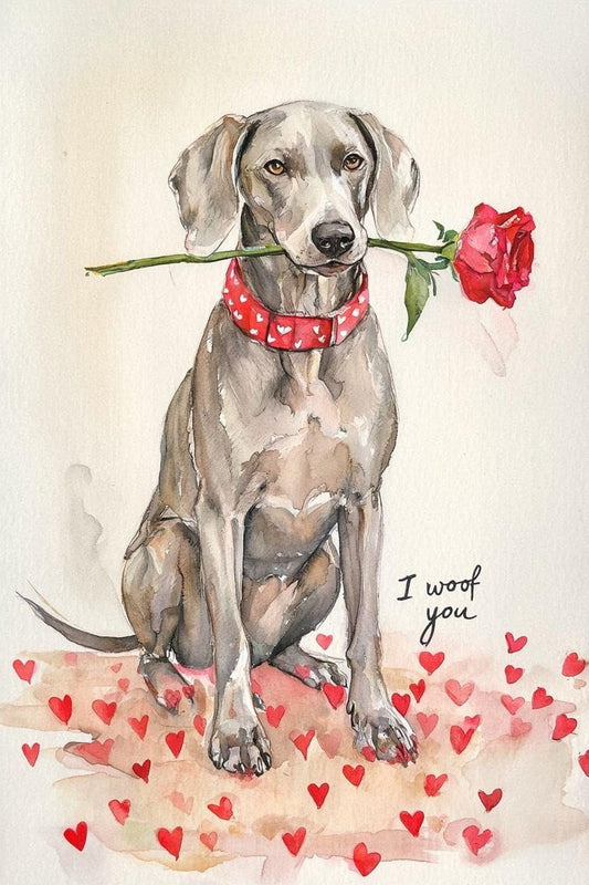 Weimaraner Valentine Card