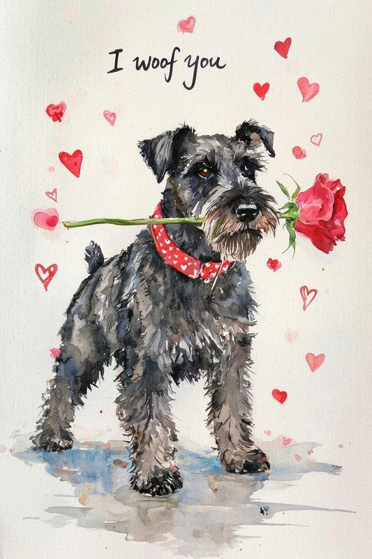 Black Schnauzer Valentine Card