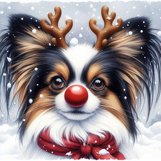 Papillon Christmas Card