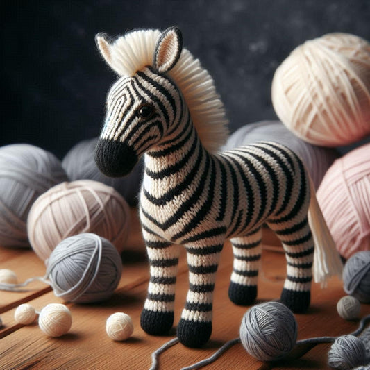 Knitted Zebra Blank Card