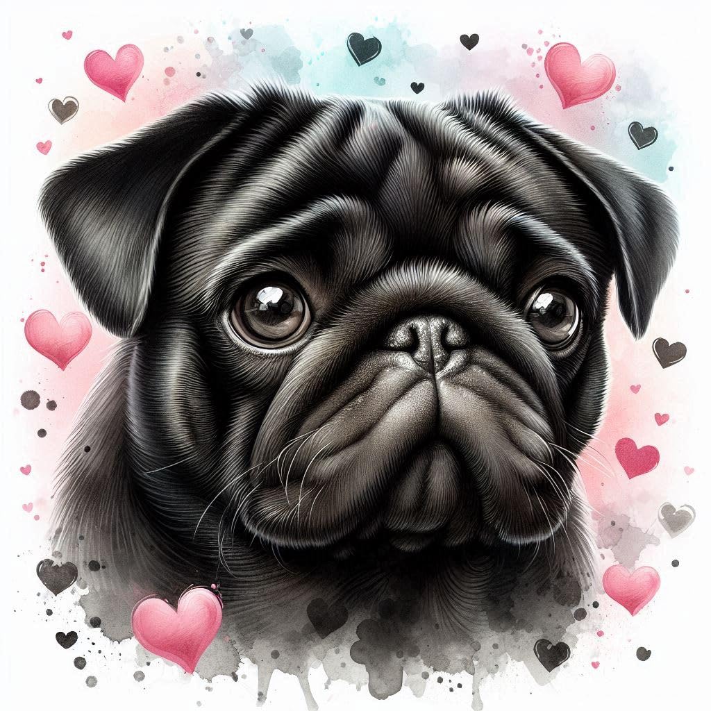 Pug Valentine Card